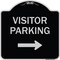 Signmission Designer Series-Visitor Parking With Right Arrow Black & Silver, 18" x 18", BS-1818-9742 A-DES-BS-1818-9742 - alternate 1
